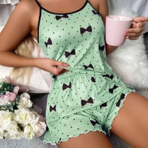 2025 Women's Sleep Hot Pajama Sets summer pajamas two-piece set sexy casual camisole vest shorts home suit set Lounge Underwear
